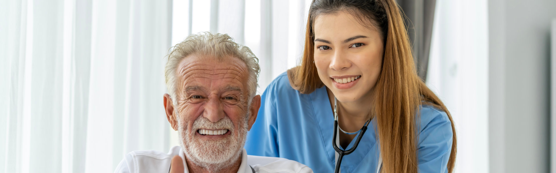 nurse and elder man